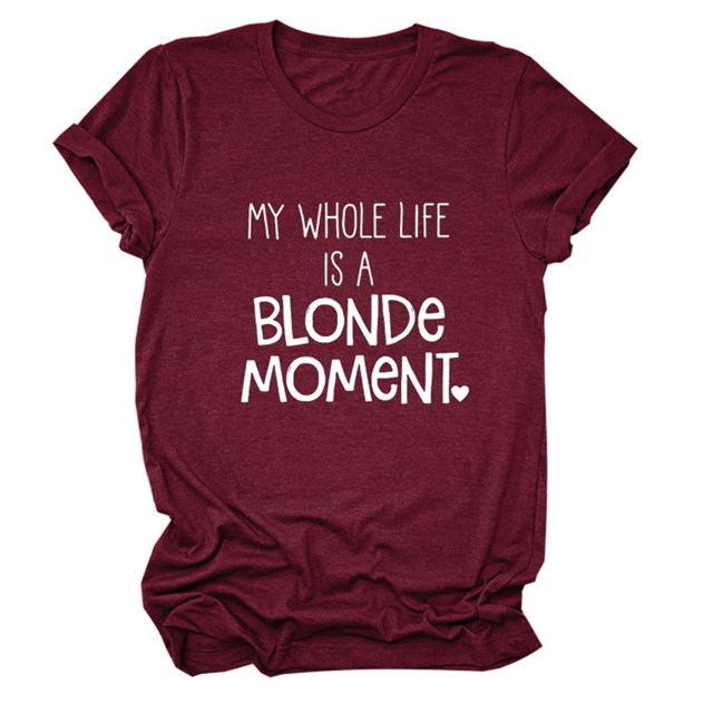 Hauts d'Été Grande Taille pour Femmes Manches Courtes Hauts pour Femmes Col Rond Manches Courtes T-Shirt Imprimé Lettre Blouse Basique Décontractée T-Shirt Col en V Femmes en Liquidation