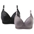 thumbnail image 1 of Bras for Women, 2PCS Womans Printing Gathered Together Large Size Daily Bra Underwear No Rims, 1 of 9