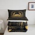 thumbnail image 4 of Ensemble de Literie Signe du Cancer Thème Constellation, Ensemble de Couette Format Simple, Style Bohème Occidental Exotique, Ensembles de Couette 12 Horoscopes Astrologie, Insert de Housse de Couette Bohème Soleil et Lune Ciel Étoilé Galaxie Courtepointe, 4 of 5