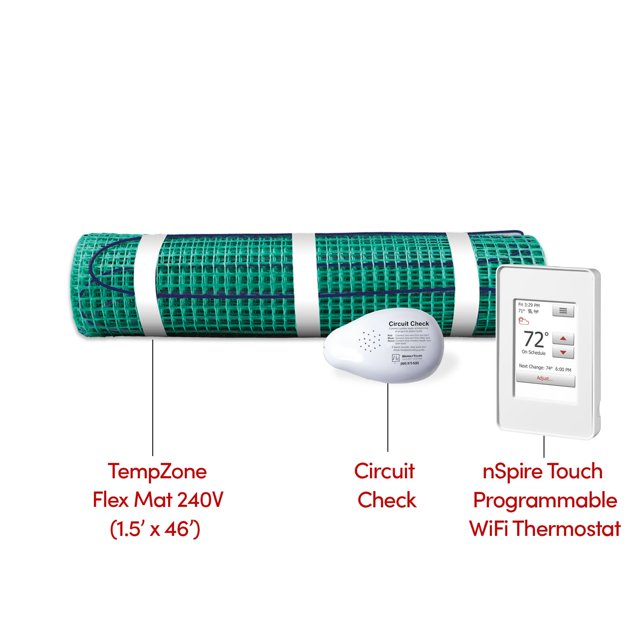 WarmlyYours Kit de Rouleau de Flex de Chauffage Électrique au Sol Radiant TempZone 1,5' x 46'