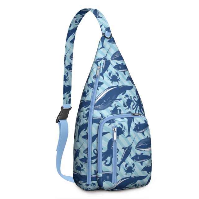 Nautical Great White Shark Backpack - Realistic Ocean Predator Pattern, Multi-Pocket Organization