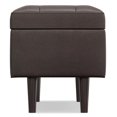 thumbnail image 4 of Shay Ottomane de Rangement Moderne de 48 Po en Similicuir Brun Châtaigne Vieilli, 4 of 7