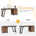 thumbnail image 5 of Tribesigns Coiffeuse de 59 Pouces en Noyer avec 3 Tiroirs, Table de Maquillage Réversible avec Rangement pour Femmes et Filles, Bureau Seulement, 5 of 5