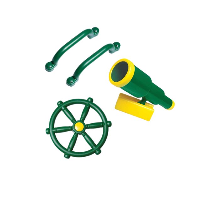 Kids Pirate Telescope, Steering Wheel & Safety Handle Bars for Treehouse