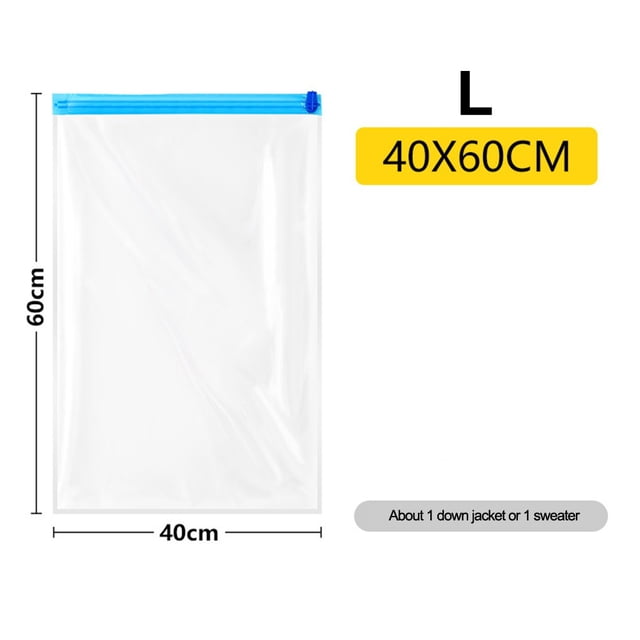 BUYISI Travel Roll Up Compression Bag Reusable Vacuum Bag Save 80% Storage Space 3*L (40*60cm)