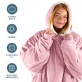 thumbnail image 3 of Bare Home Plush Sherpa Wearable Blanket - Fluffy & Soft - Lightweight - Adult, Light Pink, 3 of 7
