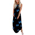 thumbnail image 1 of Robe d'Été Bohème Femme Décontractée Ample Imprimée Longue Robe de Plage Robe Sans Manches Col en V Robe Western en Liquidation, 1 of 6
