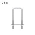 thumbnail image 3 of Unique Bargains Square U-Bolts 2 Sets 42mm Inner Width 120mm Length M8 304 Stainless Steel U Clamp Bolt, 3 of 5