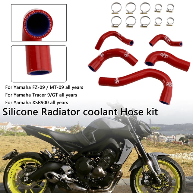 Silicone Radiator coolant Hose For Yamaha MT-09 XSR900 Tracer 9/GT all years Red