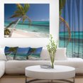 thumbnail image 1 of Palm Courbé vers Bord de Mer Pittoresque - Uvre sur Toile Paysage Marin Moderne, 1 of 3
