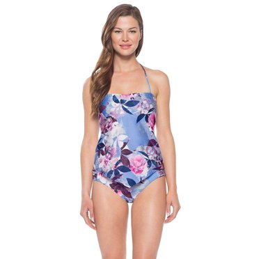 Becca by Rebecca Virtue Débardeur Tankini à Ourlet en V pour Femmes Orchid Bloom (Multi Couleur, B/M)