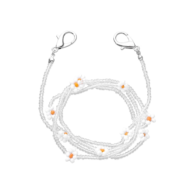 Daisy Lanières Porte-Lunettes de Soleil Chaîne Collier Sangle Anti-Perte, Blanc