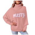 thumbnail image 1 of Timegard Sweaters for Women Christmas Print High Neck Long Sleeve Tops Loose Comfy Pullover Fall Winter, 1 of 5