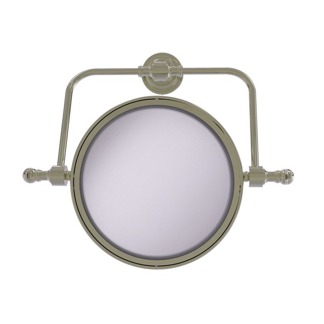 Retro Dot Collection Miroir de Maquillage Pivotant Mural 8 Pouces de Diamètre avec Grossissement 2X - RDM-4/2X-PNI