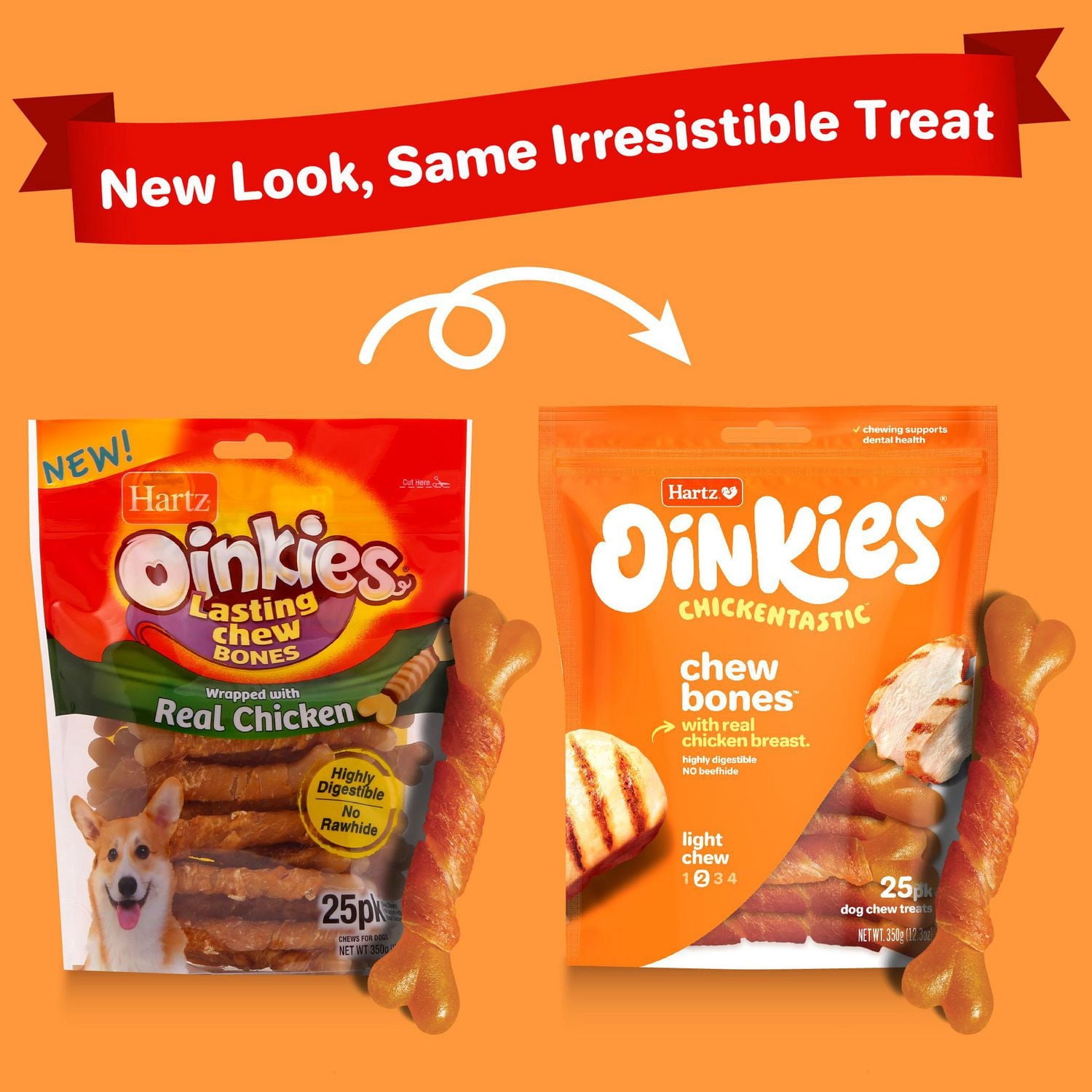 Hartz Oinkies Gâterie pour Chien Os à Mâcher Durable au Poulet