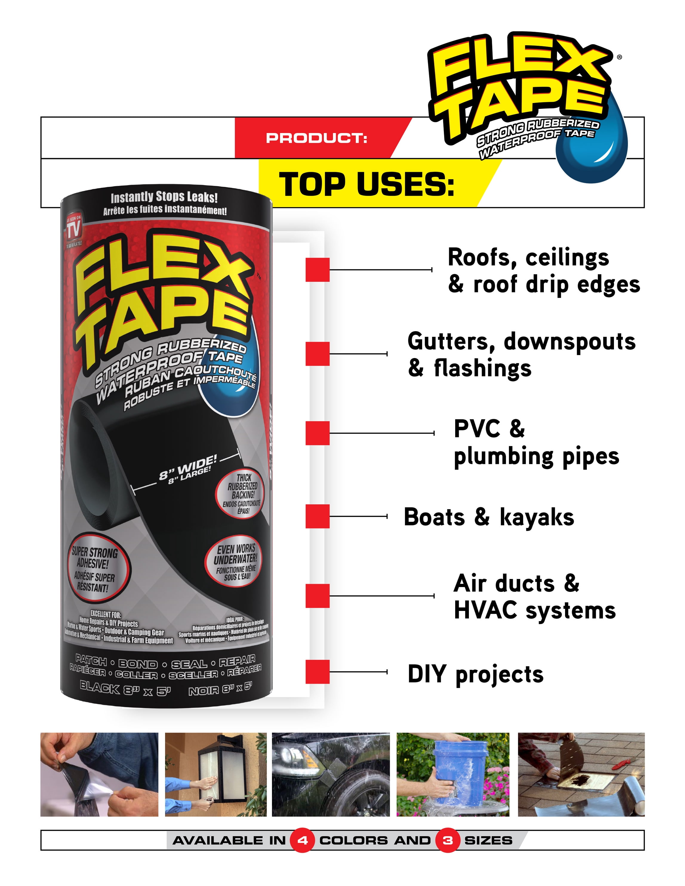 Flex Tape White 4" x 5'