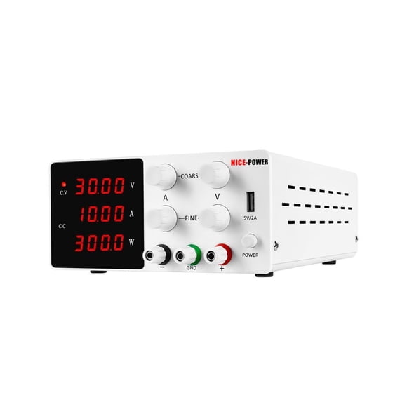 DC Power Supply 30V 10A Adjustable Laboratory Power Source Digital For Phone Repair + Short Circuit Protection