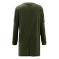 thumbnail image 4 of KIHOUT Spring Winter Womens Tops New Round Neck Long Sleeve Loose Pocket Solid Color Casual Top, 4 of 4