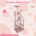 thumbnail image 2 of Costway 70" Cat Tree for Indoor Cats with Padded Top Perch, Dual Condos, Hammock, Platforms Pink, 2 of 10