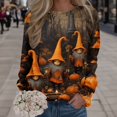 thumbnail image 2 of Pullover Tops For Womens Print O Neck Sweatshirt  Neck Fit Pullover Tops Suitable Long Sleeve Workout Shirts Loose Blouse, 2 of 4