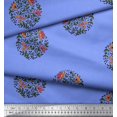 thumbnail image 2 of Soimoi Crepe Silk Fabric Leaves & Floral Block Decor Fabric Printed Yard 42 Inch Wide, 2 of 3