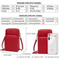 thumbnail image 3 of Small Crossbody Cell Phone Purse for Women, Mini Messenger Shoulder Handbag Wallet with Credit Card Slots,Red, 3 of 6