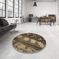 thumbnail image 4 of Ahgly Company Tapis d'Intérieur Lavable à la Machine, Carré, Transitionnel, Brun Chocolat, Tapis de Zone, 8 Pieds Carré, 4 of 7
