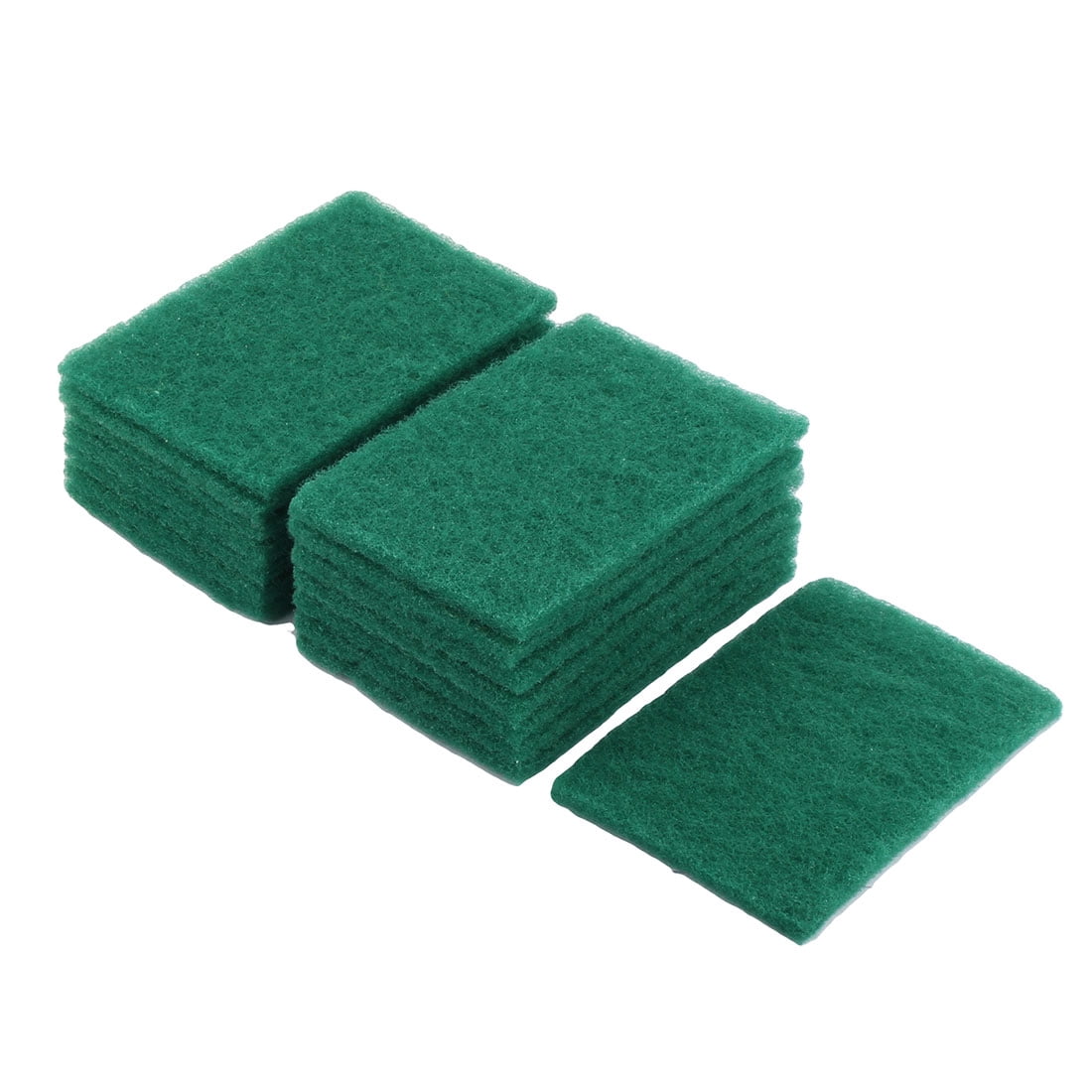 Unique Bargains Household Kitchenware Sponge Bowl Dish Wash Cleaning Scrub Pad Green 15 Pcs