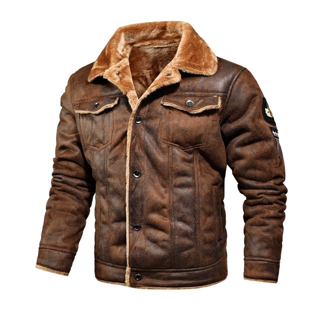 Qertyioot Tops for Men Fall Winter Casual Long Sleeve Button Fashion Jacket
