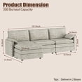 thumbnail image 3 of 108" Modular Chenille Cloud Sectional with Ottoman, Extra-Deep l-Shape Sofa for Living Room & Apartment, 3 of 7