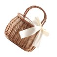 thumbnail image 4 of 1pc Hand-woven Flower Basket Oval Handheld Basket Delicate Storage Basket, 4 of 9