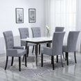 thumbnail image 1 of vidaXL Dining Chairs with Armrests 6 pcs Light Grey Fabric, 1 of 5