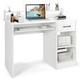 thumbnail image 1 of Costway 22" Wide Computer Desk Writing Study Laptop Table w/ Drawer & Keyboard Tray White, 1 of 10