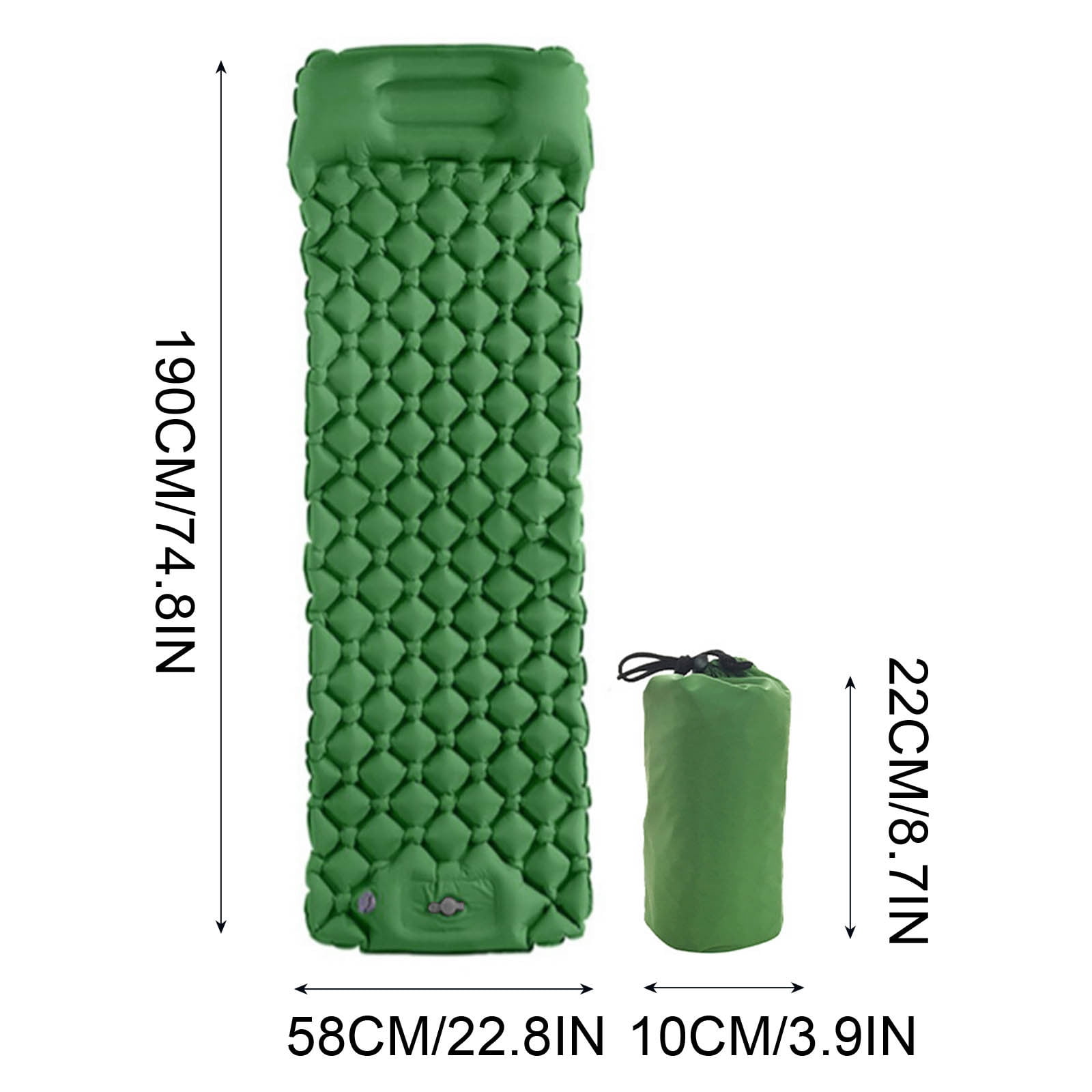 Matelas de Couchage Gonflable Extra Épais avec Pompe Intégrée, Matelas de Camping le Plus Confortable pour la Randonnée Sac au Dos, les Voyages en Voiture et la Randonnée, Compact et Léger