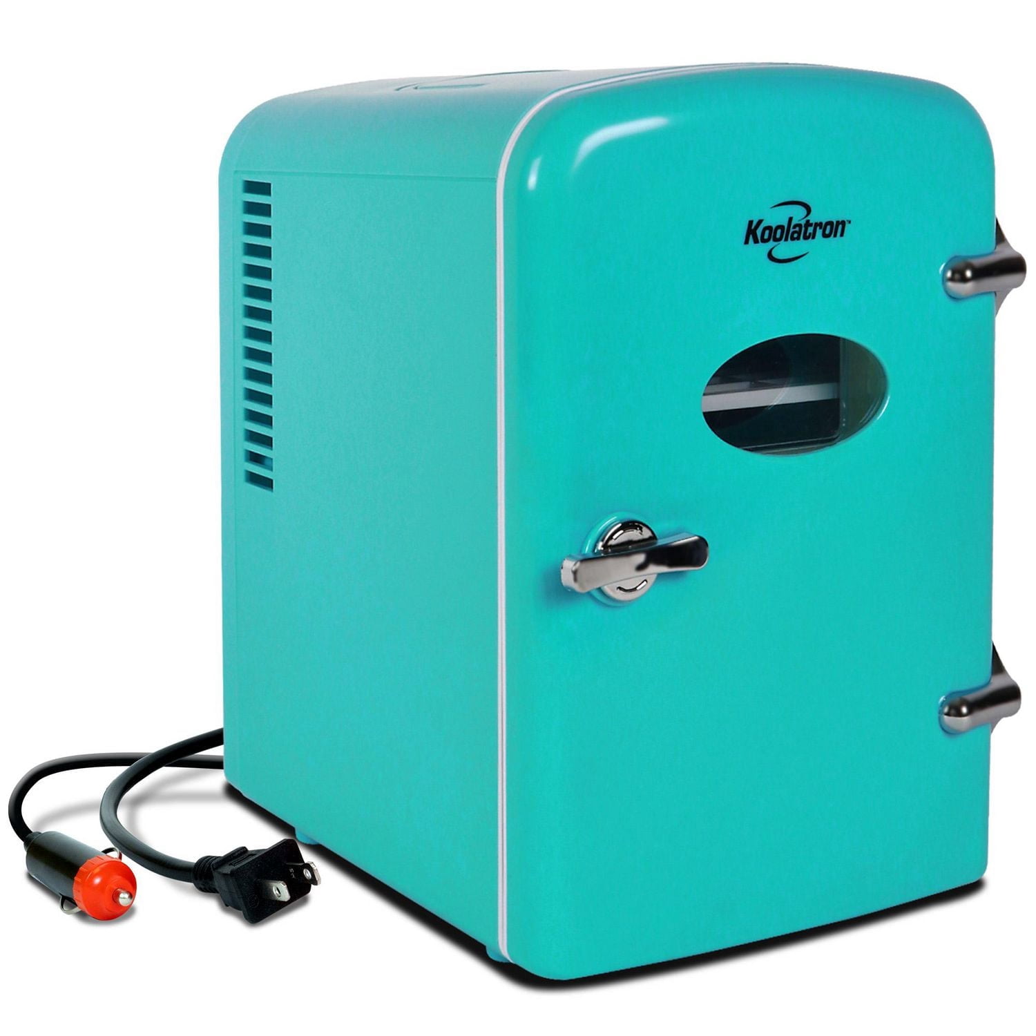 Koolatron Frigo Mini Thermoélectrique Portable Rétro 6 Canettes, 4,2 Quarts, 12V DC/110V AC, pour Maison, Chambre d'Étudiant, Voiture, Bateau, Boissons et Plus