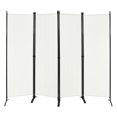 thumbnail image 1 of Costway 4-Panel 5.6ft Room Divider Folding Fabric Privacy Screen w/Steel Frame White, 1 of 10