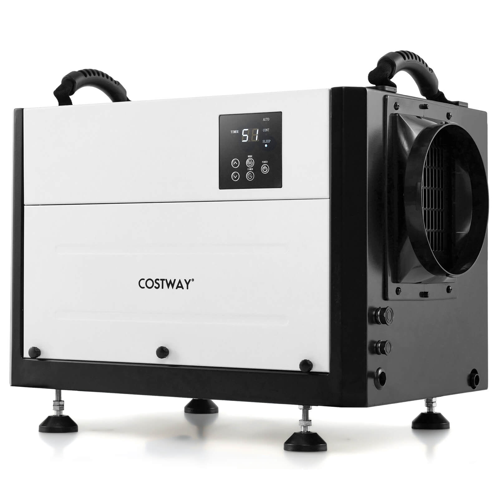 Costway 124 Pint Crawl Space Dehumidifier Commercial Dehumidifier with 3 Modes & 24H Timer 1300 Sq. ft Coverage Area White