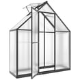 thumbnail image 1 of Outsunny Serre en Polycarbonate à Entrée Piétonne avec Porte à Bascule, Noire, 1 of 10