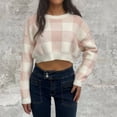 thumbnail image 2 of cfhntfmh Cropped Sweaters for Women 2024 Fall Trendy Oversized Sweaters Long Sleeve Round Neck Pullover Tops, 2 of 3
