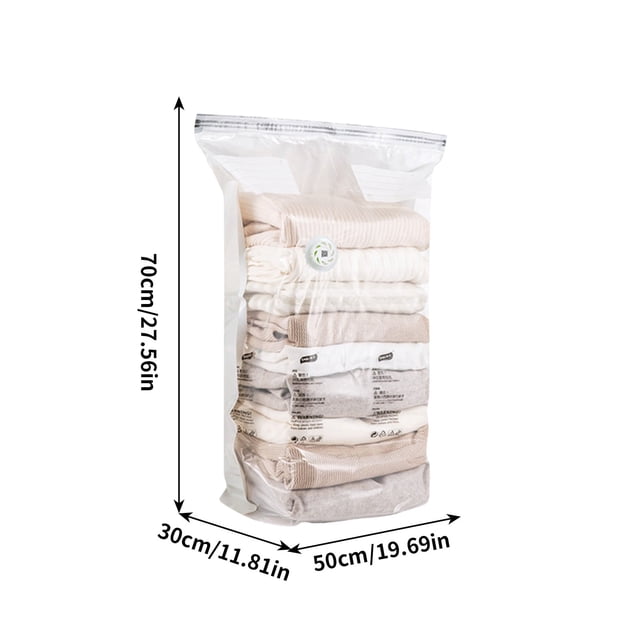 Vacuum Compression Storage Bags - Space Saving Travel & Closet organization, No Pump Needed, Durable Material, JKODE