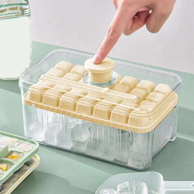 JMYHOAM Ice Trays, Ice Cubes Tray with Lid and Bin,28 Pcs Ice Cubes Molds with Ice,Easy Release & Save Space, Ice Cubes Storage Container Set Home and Kitchen on Clearance
