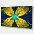 thumbnail image 2 of Bright Yellow Blue Fractal Flower - Floral Canvas Art Print, 2 of 4