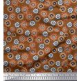 thumbnail image 1 of Soimoi Moss Georgette Fabric Flower Artistic Print Fabric by The Yard 42 Inch Wide, 1 of 3