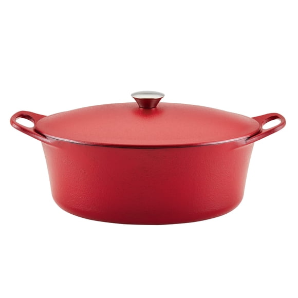 Rachael Ray NITRO Four Hollandais en Fonte, 6,5 Pintes, Rouge