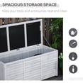 thumbnail image 4 of Outsunny Coffre de Terrasse en Bois Conteneur de Rangement Extérieur avec Fente d'Aération Blanc, 4 of 10