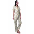 thumbnail image 3 of Moomaya Ensemble de Pyjama en Coton Imprimé à Col Cranté, Boutonné, pour Femmes, Tenue de Nuit, 3 of 6