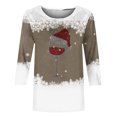 thumbnail image 4 of Pisexur Chandails de Noël pour Femmes Chandails à Manches 3/4 pour Femmes Chandails à Col Rond Graphiques Amusants Chandails à Capuchon Décontractés pour les Fêtes de Noël Confort Amples Mode d'Automne Chandails à Enfiler, 4 of 4