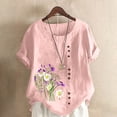 thumbnail image 1 of Fankiway T-Shirt Ample Décontracté d'Été pour Femme à Col Rond, Manches Courtes, Imprimé Floral, Hauts pour Femmes, Liquidation, Grande Taille, Chemises pour Femmes en Liquidation, Vêtements de Printemps pour Femmes 2024, 1 of 5