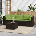 thumbnail image 1 of vidaXL 4 Piece Garden Lounge Set with Cushions Brown Poly Rattan, 1 of 5