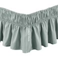 thumbnail image 3 of Solid Color Bedding Elastic Bed Apron Dust Proof Bedspread Non Slip Bed Skirt *Grey Dog Cut Furniture Protector, 3 of 5